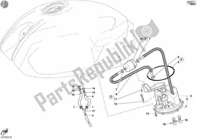 Tutte le parti per il Pompa Di Benzina del Ducati Monster S2R 800 2005